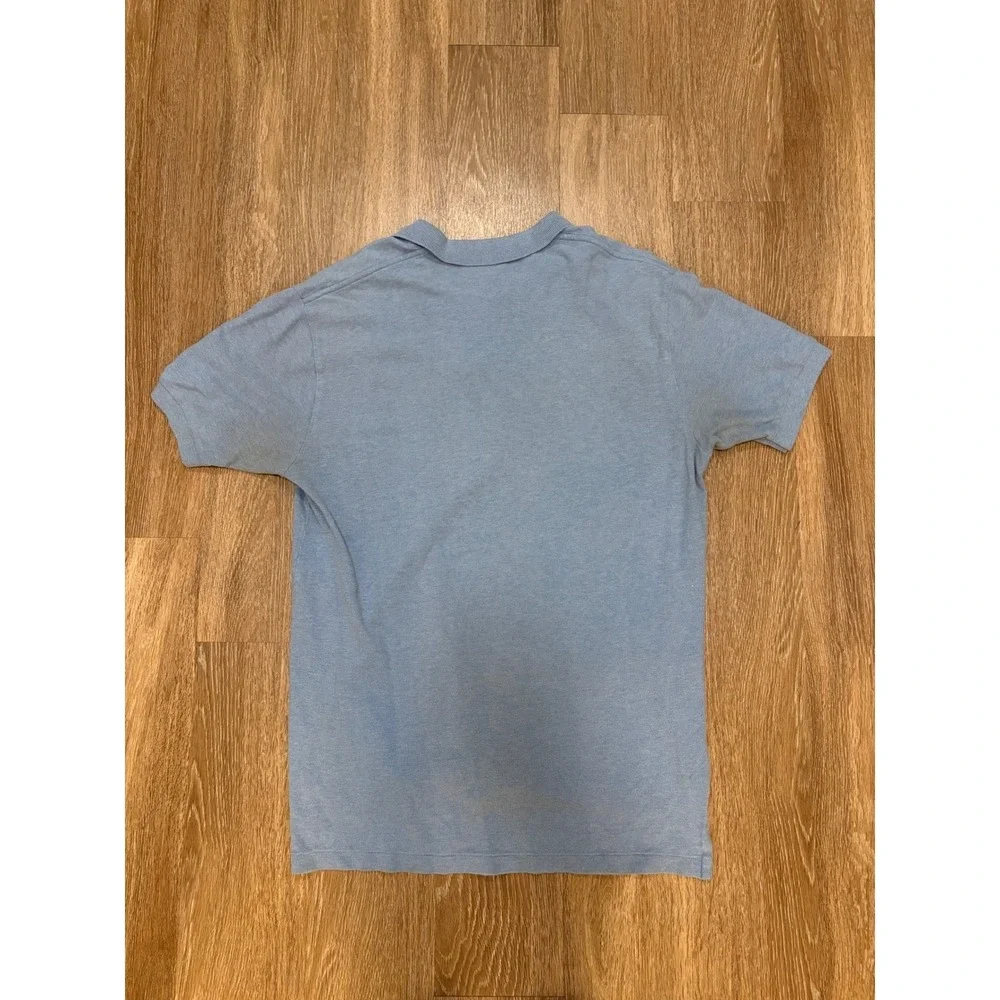 Polo Ralph Lauren Mens Large Light Blue Heathered‎ Cotton Pique Short Sleeve